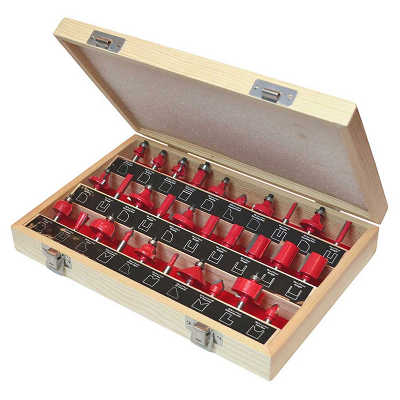 T.C.T. El bit de enrutador establece un 30pcs (vástago de 6.35 mm)