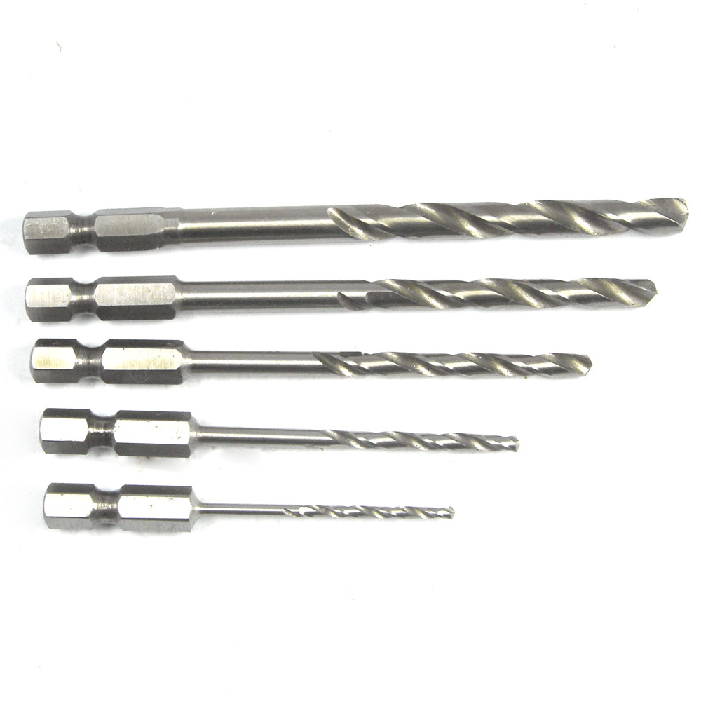 Broca helicoidal HSS Longitud Jobber con vástago de cambio rápido DIN6.35E