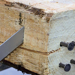 Hoja de sierra recíproca para corte de madera embebido en uñas